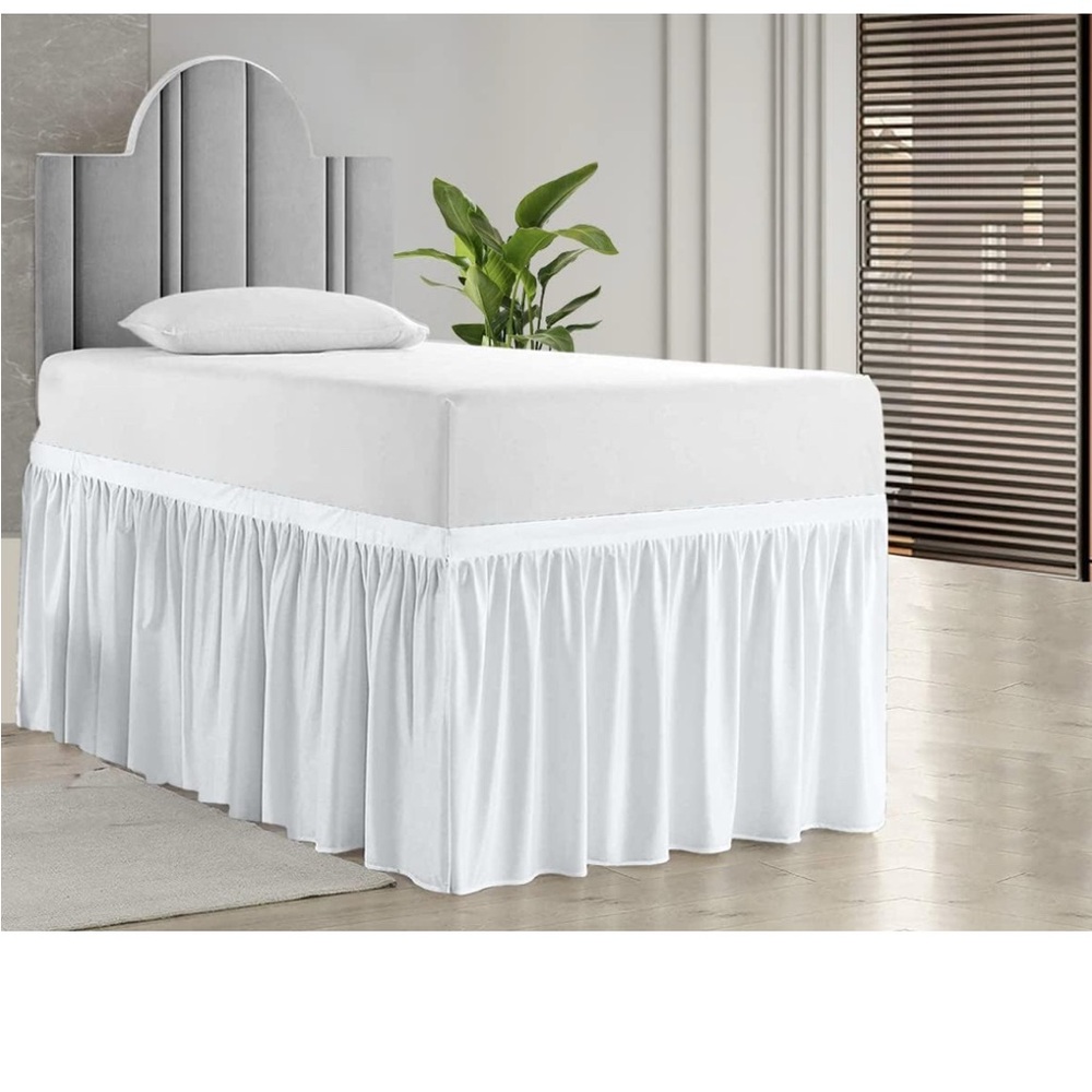 White, twin xl bed skirt